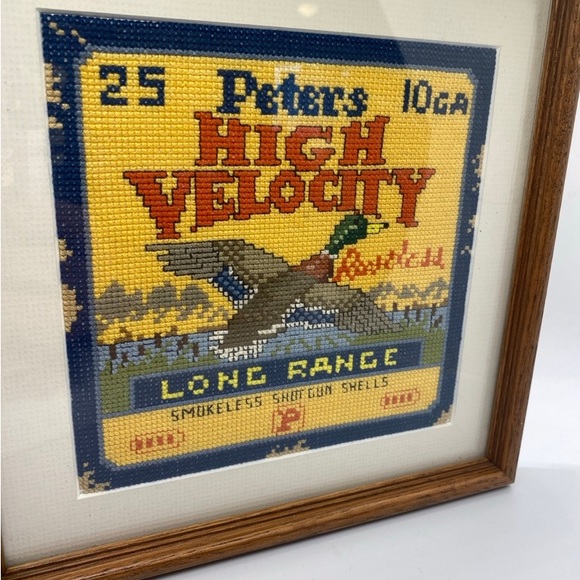 Vintage Peter's 10 Gauge Framed and Matted Cross-Stitch - Picture 2 of 5